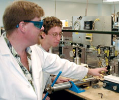 Professor Eric Beckman teaching in his laboratory