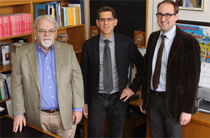 "Members of Pitt's Governance Group (left to right) Louis A. Picard, director of Pitt’s Ford Institute of Human Security; Steven E. Finkel, chair of Pitt’s Department of Political Science and Daniel H. Wallace Professor of Political Science; and Chris A. Belasco, doctoral candidate in the Graduate School of Public and International Affairs."