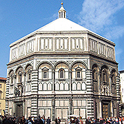  The exterior of the Baptistery of St. John opposite the Cathedral of Florence.