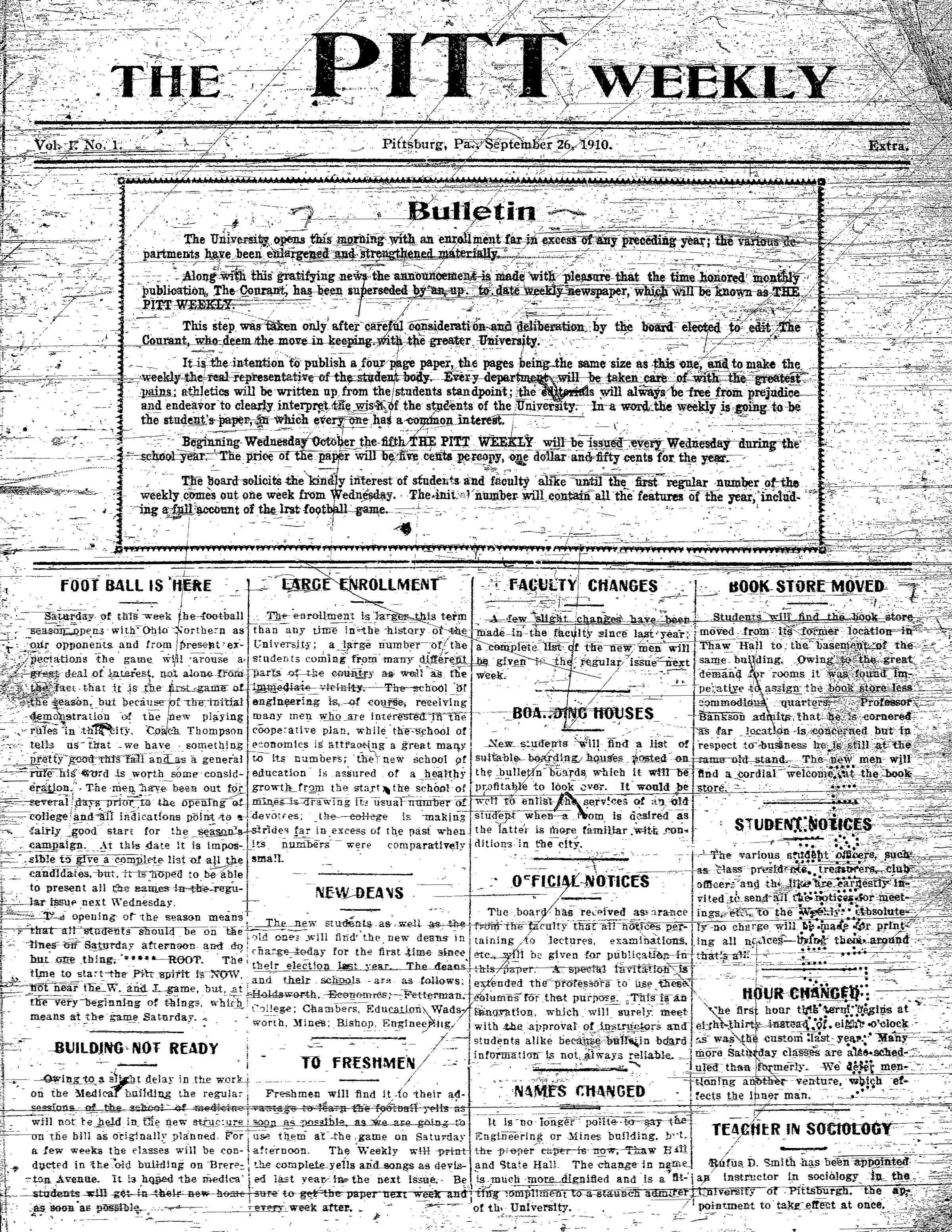 Pitt Weekly First Edition